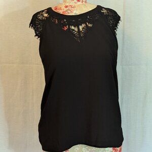 41 Hawthorn x StichFix Jarred Lace Detail Cap-Sleeve Blouse Sz L EUC